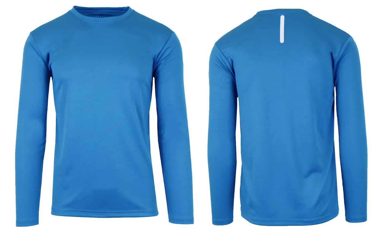 Galaxy By Harvic Long Sleeve Moisture-Wicking Performance Crew Neck Men's Tee